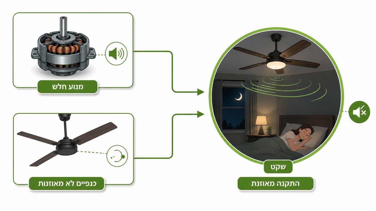 חיסכון בחשמל - מאוורר תקרה עם תאורת LED לעומת פתרונות ישנים