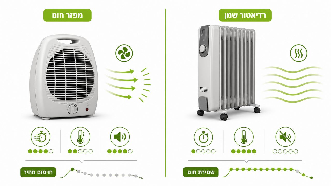 השוואה בין רדיאטור ומפזר חום