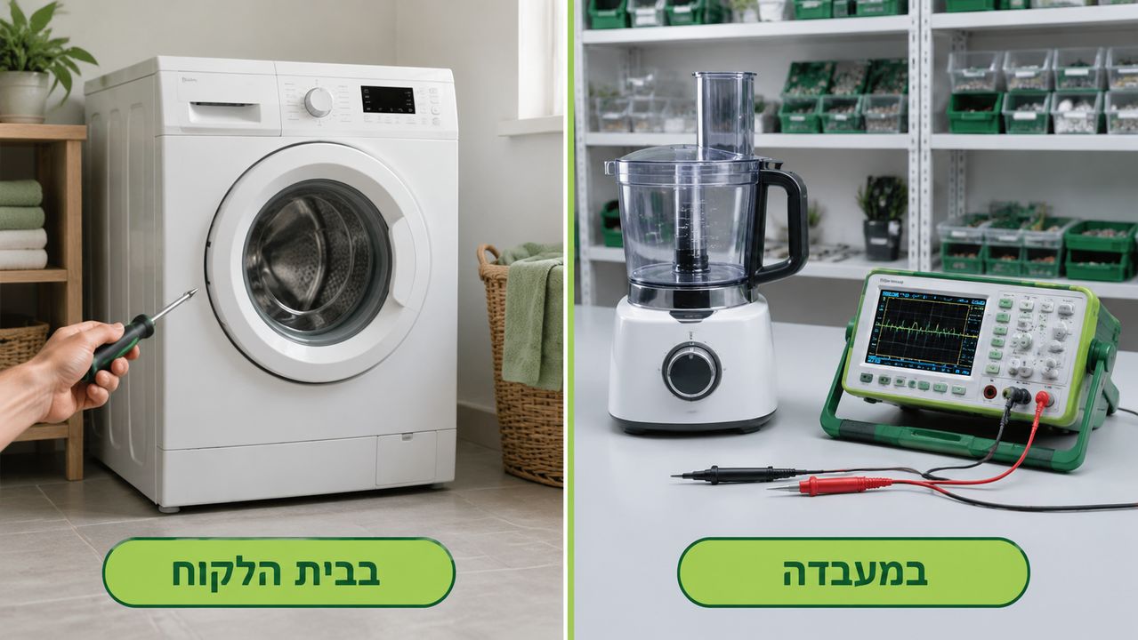 ההבדל בין תיקון בבית הלקוח לבין מעבדת שירות למוצרי חשמל