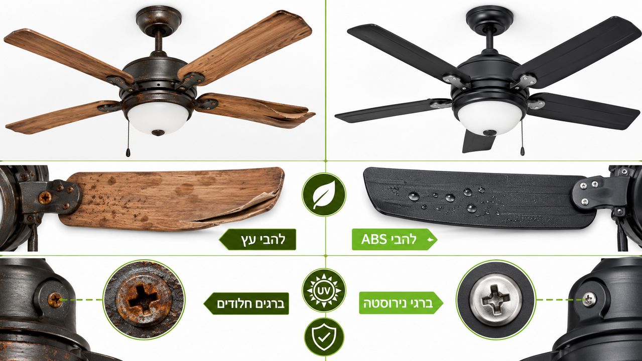 השוואה בין חומרי בניית מאוורר חוץ למאוורר סלון רגיל