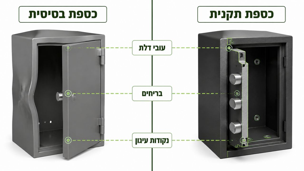 בדיקת מפרט טכני לכספת תקנית לאקדח