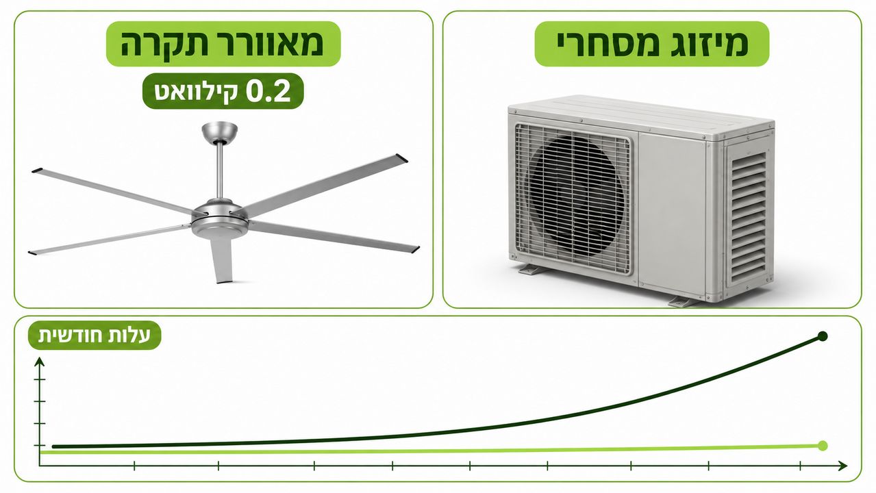 חישוב צריכת חשמל של מאוורר תקרה תעשייתי