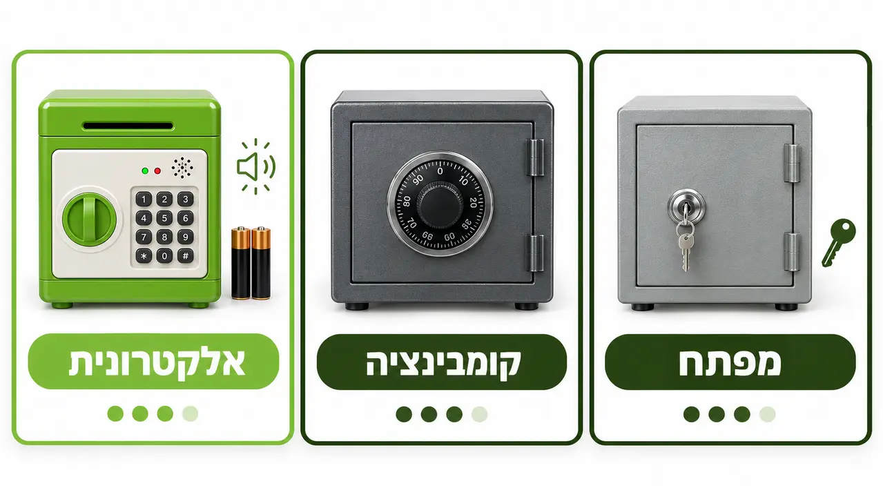 השוואה בין סוגי כספות לילדים
