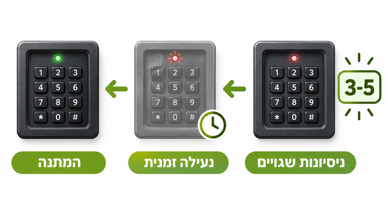 כמה ניסיונות קוד אפשר לעשות לפני שהכספת ננעלת
