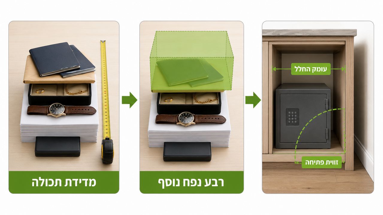בחירת מידות ונפח מדויק לכספת מוסתרת לפי תכולה