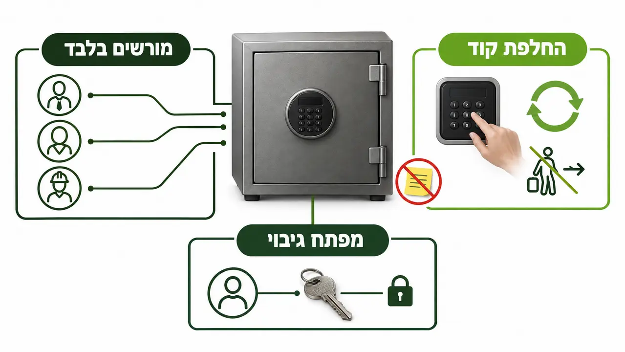 ניהול גישה לכספת משרדית עם כמה עובדים