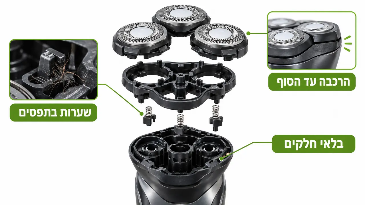 מה עושים כשראש הגילוח לא יושב יציב או מרעיש