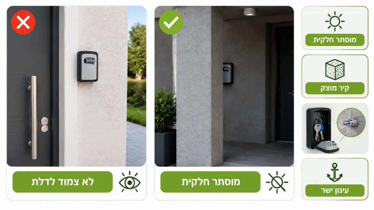 מיקום מומלץ להתקנת כספת מפתחות