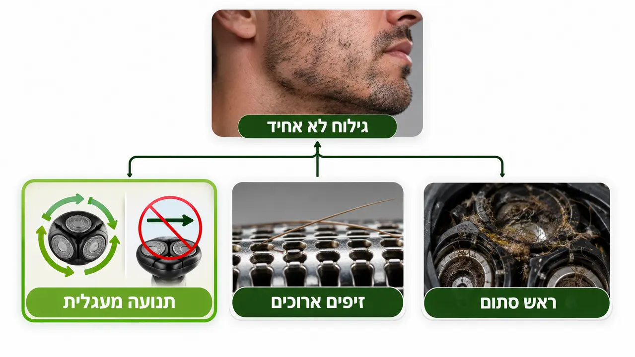 מה עושים כשמכונת גילוח פיליפס לא מגלחת חלק