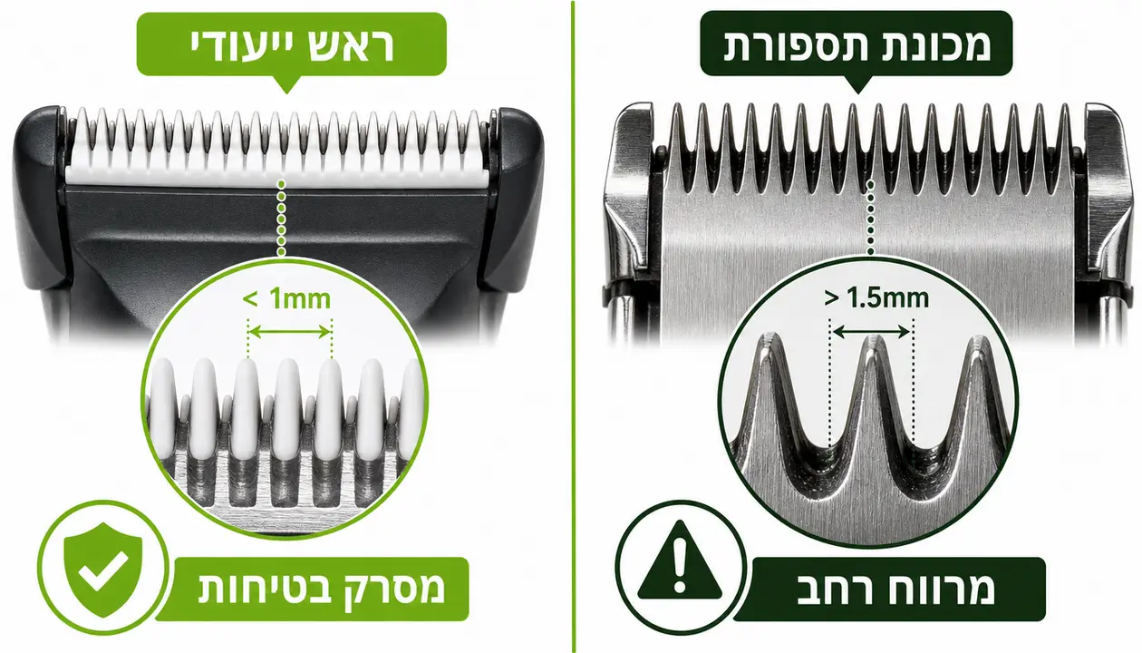 השוואה בין טרימר זקן ומכונת תספורת לבין מכשיר ייעודי לאזור המפשעה
