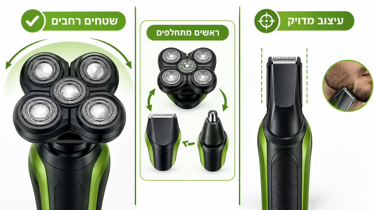 שימוש במכונת גילוח לראש גם לזקן ולפנים