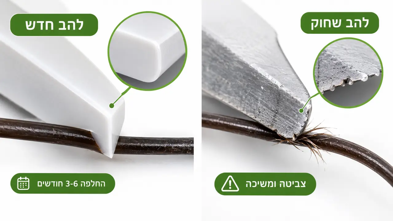 החלפת ראש החיתוך בטרימר לאזורים רגישים