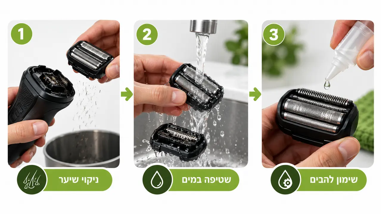 תחזוקת מכונת גילוח ושמירה על חדות הלהבים