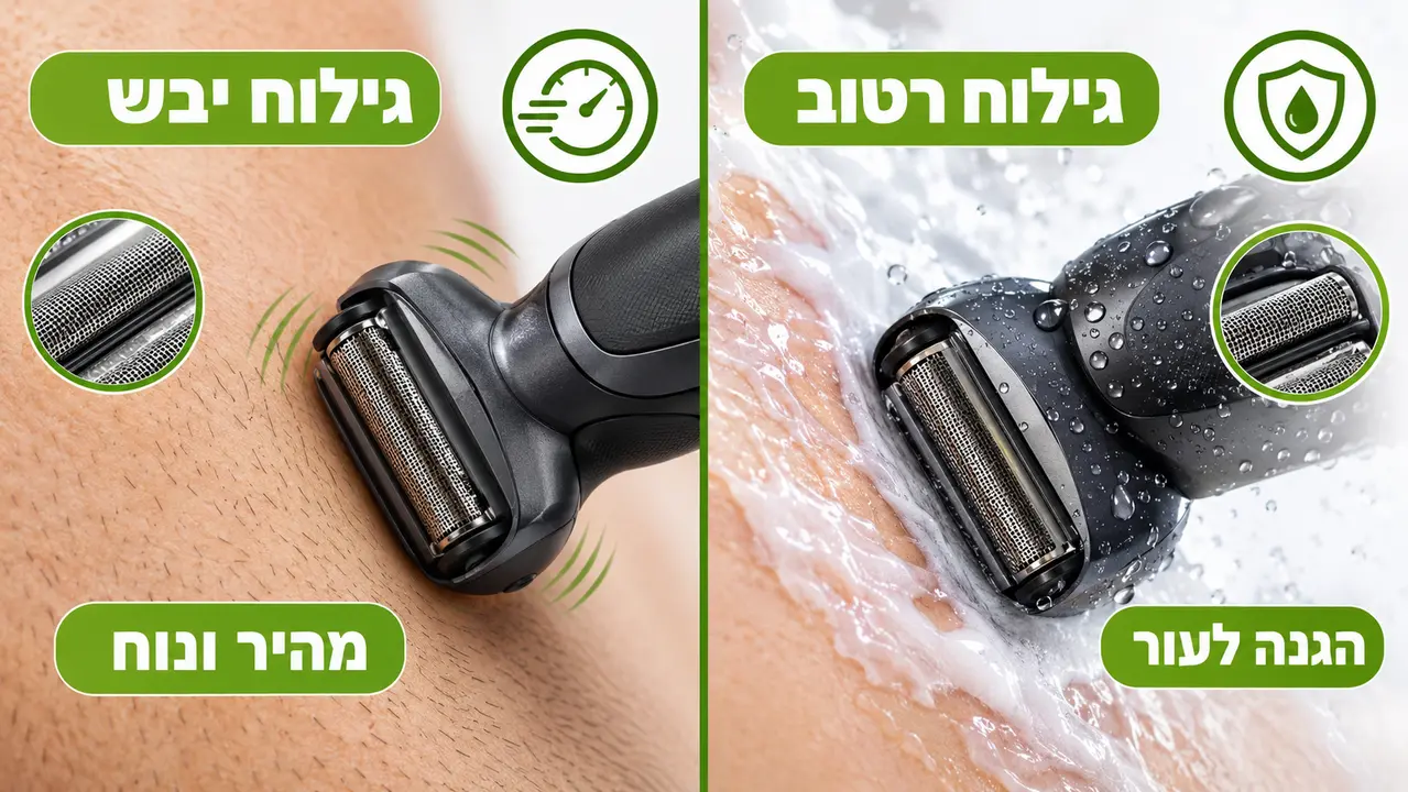 הבדלים בין גילוח רטוב לגילוח יבש במכונות גילוח בראון