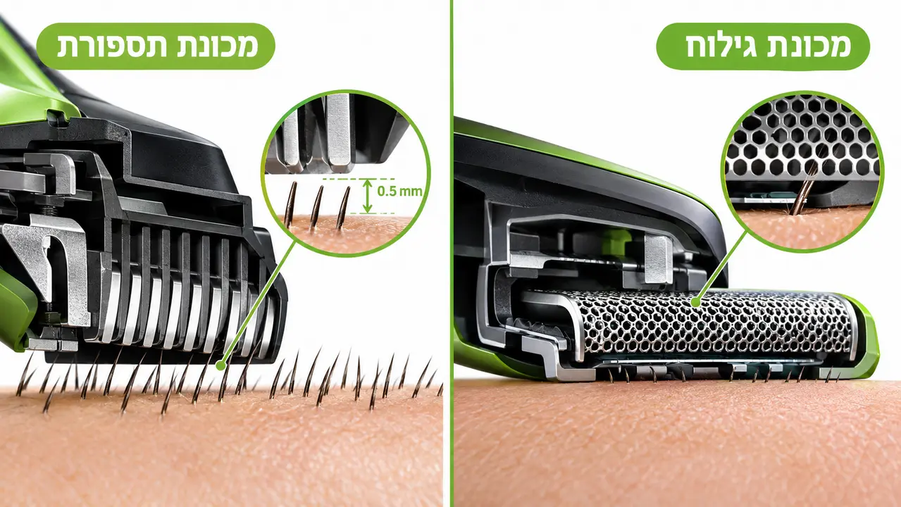 מכונת תספורת עם מסרק הגנה קבוע לעומת מכונת גילוח חשמלית